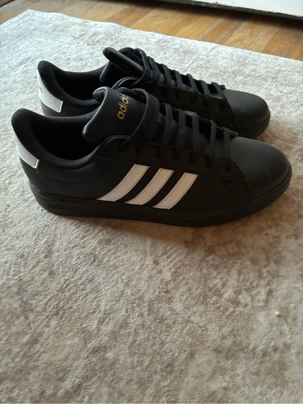 adidas Black Sneakers with White Three Stripes